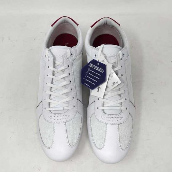 New men\'s 13 Lacoste Evara Sport sneaker shoes in white / red main image 7